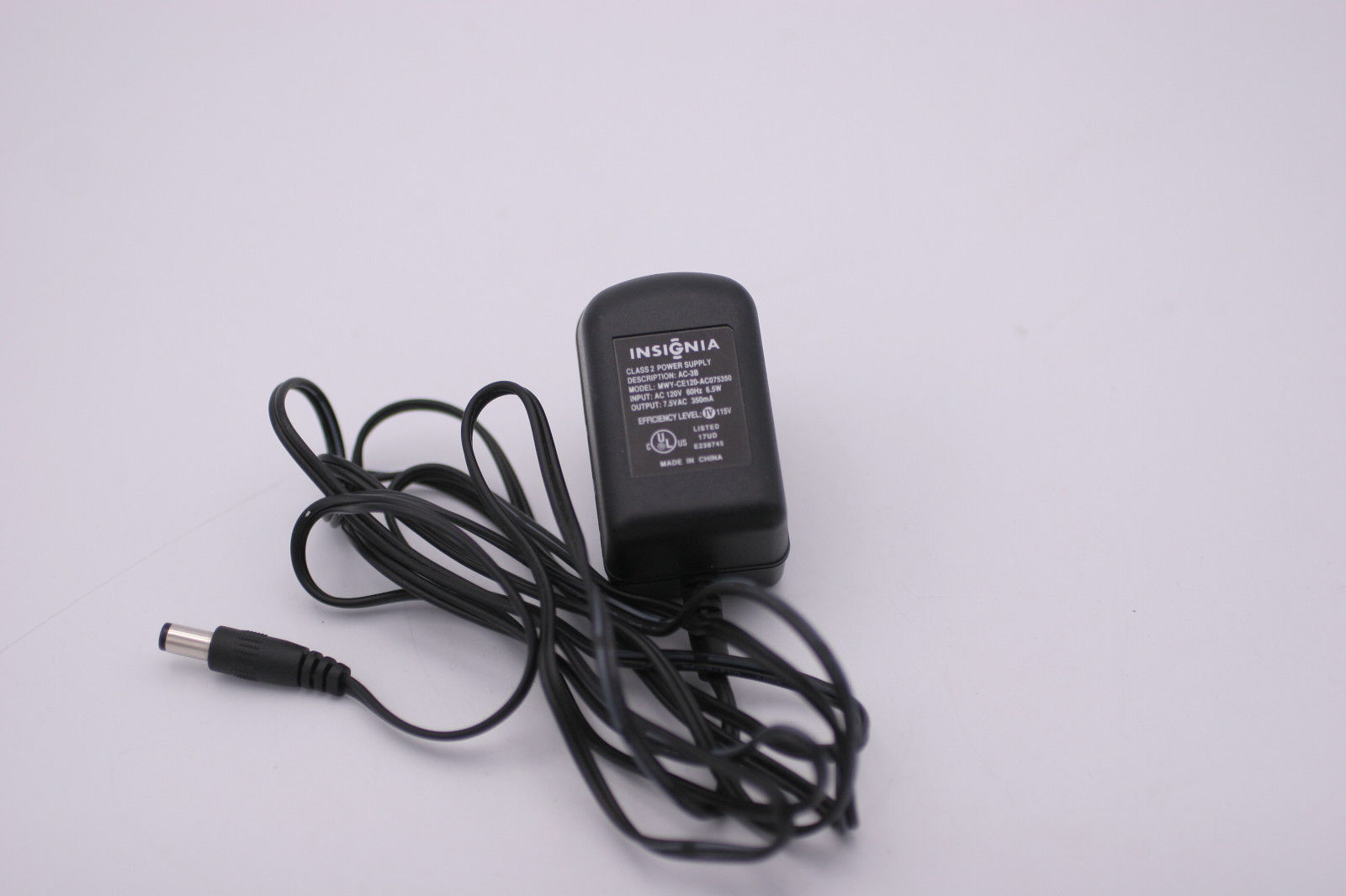 NEW 7.5V AC 350mA Insignia MWY-CE120-AC075350 AC Adapter