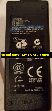 *Brand NEW* 12V 3A Ac Adapter LEI NU40-2120300-I1 I.T.E. Power Supply