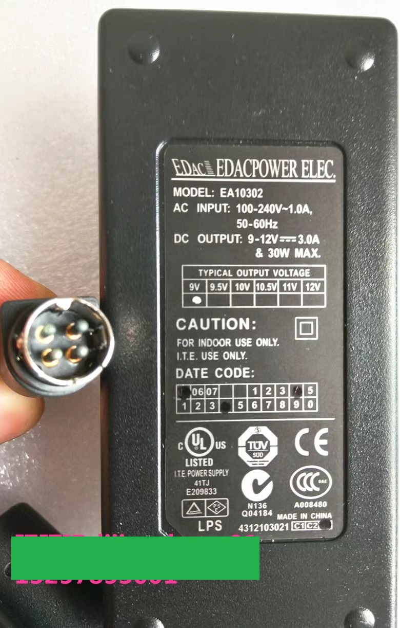 *Brand NEW*EDAC EA10302 9V 3A AC ADAPTER Power Supply - Click Image to Close