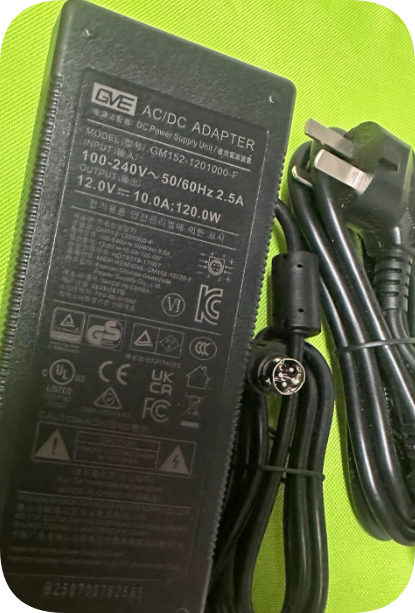 *Brand NEW*GVE Guanyuda 12V10A power adapter GM152-1201000-F four-pin 4-core charging cable transformer