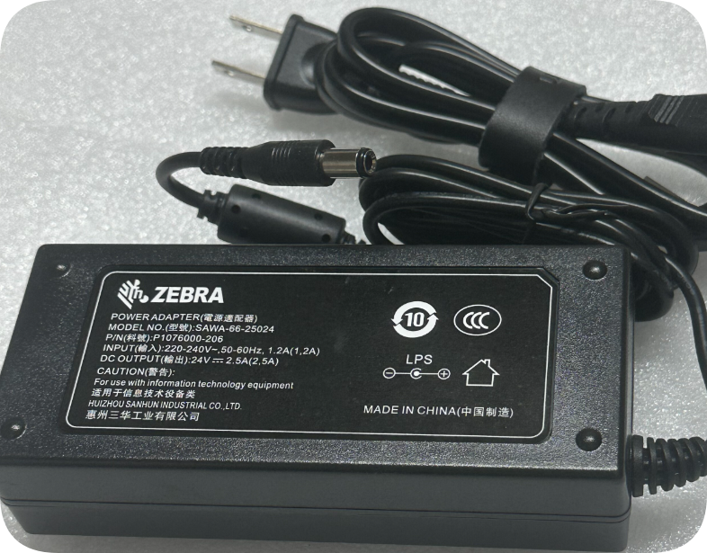 *Brand NEW*Genuine Zebra GT800 820 GK420 and EZ1105 printer power adapter cable 24V 2.5A SAWA-66-25024