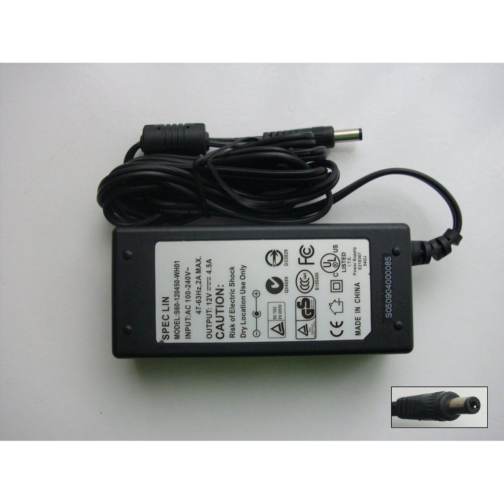 NEW 12V 4.5A SPEC LIN S60-120450-WH01 AC ADAPTER