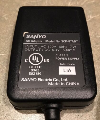*Brand NEW*SANYO SCP-07ADT Class 2 Transformer 5.4V 800mA Ac Adapter - Click Image to Close