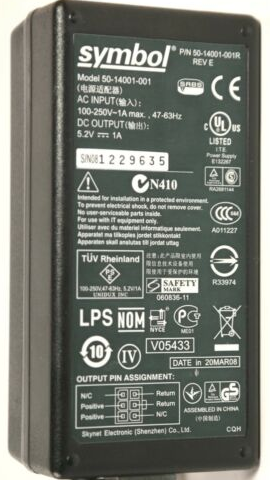 New 5.2V 1A Symbol 50-14001-001R AC Power Adapter