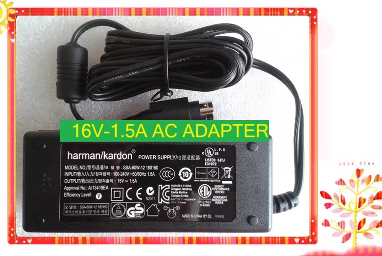 *Brand NEW*harman/kardon 16V-1.5A AC ADAPTER SSA-60W-12 160150 Power Supply