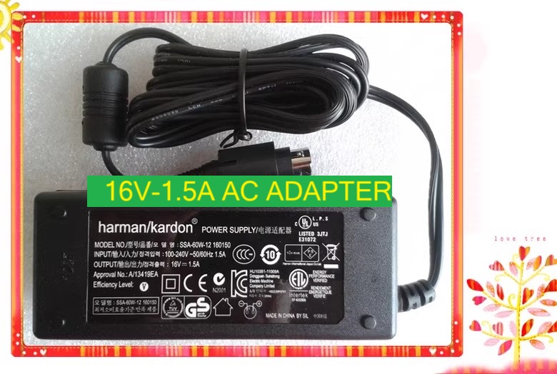 *Brand NEW*harman/kardon 16V-1.5A AC ADAPTER SSA-60W-12 160150 Power Supply