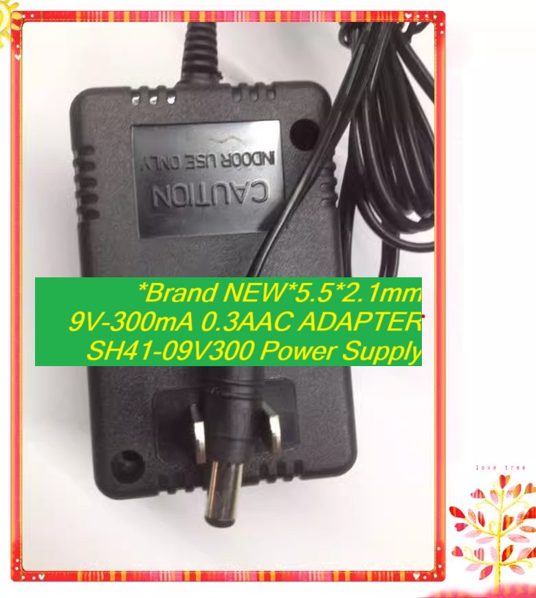 *Brand NEW*5.5*2.1mm 9V-300mA 0.3AAC ADAPTER SH41-09V300 Power Supply - Click Image to Close
