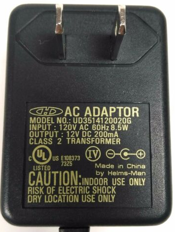 NEW 12V 200mA "H" UD3514120020G AC Adapter