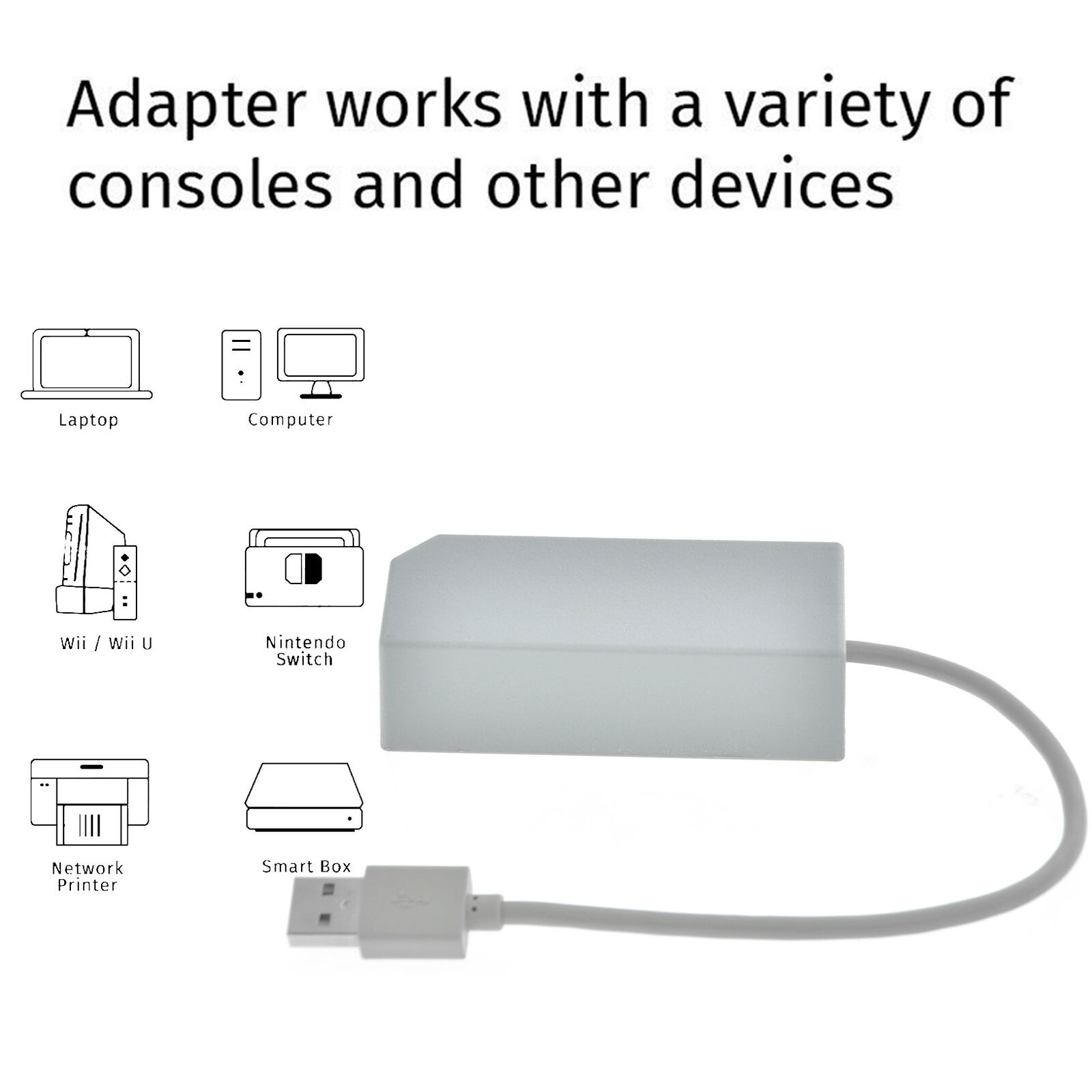 *Brand NEW* USB Internet Ethernet LAN Network Adapter Cable For Nintendo Switch /Wii / Wii U