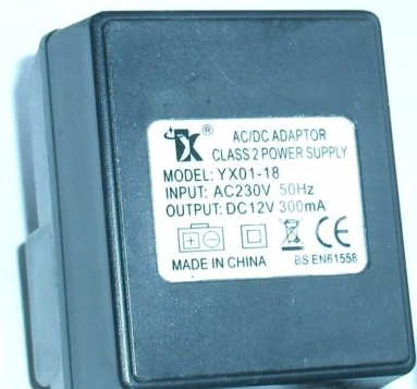 NEW DC12V 300mA YX YX01-18 CLASS 2 POWER SUPPLY AC/DC ADAPTER