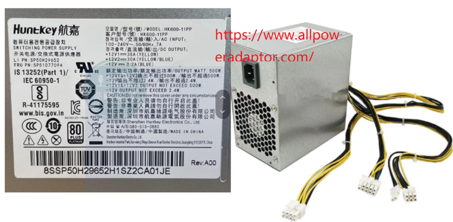 NEW HK600-11PP 5P51D77094 500W ATX Power Supply For Lenovo P340 P330 P328 P310K M930T T4900K P410 10Pin