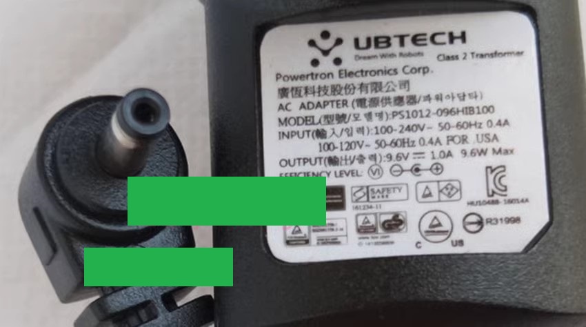 *Brand NEW*UBTECH PS1012-096HIB100 9.6V 1.0A AC ADAPTER Power Supply - Click Image to Close