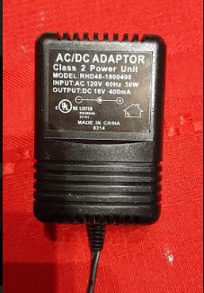 NEW RDH48-1800400 18V DC 400mA AC/DC Adaptor