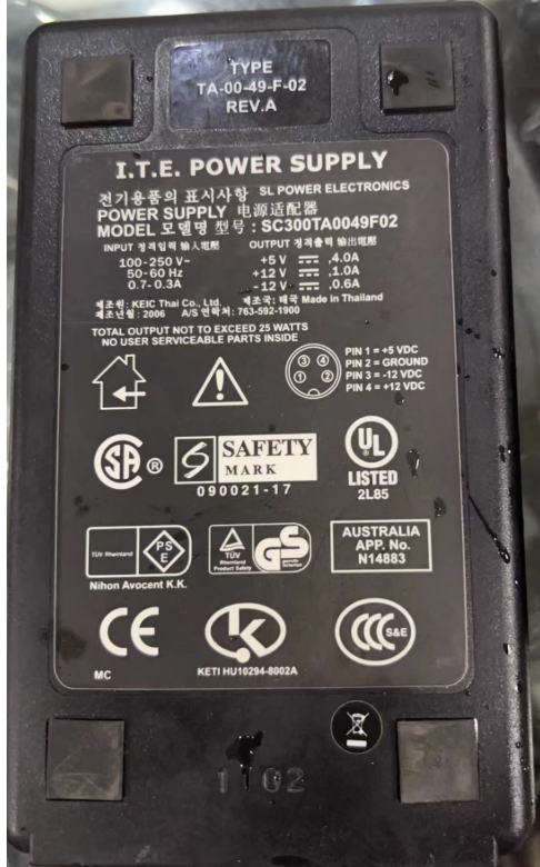 *Brand NEW* AULT INC ITE SC300TA0049F02 4Pin +5V4A+12V1.0A-12V0.6A AC Adapter charger Power Supply