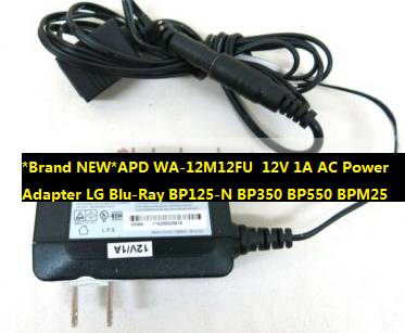 *Brand NEW*APD WA-12M12FU 12V 1A AC Power Adapter LG Blu-Ray BP125-N BP350 BP550 BPM25